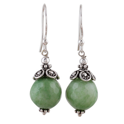 Green Delight Green Aventurine and Sterling Silver Dangle Earrings