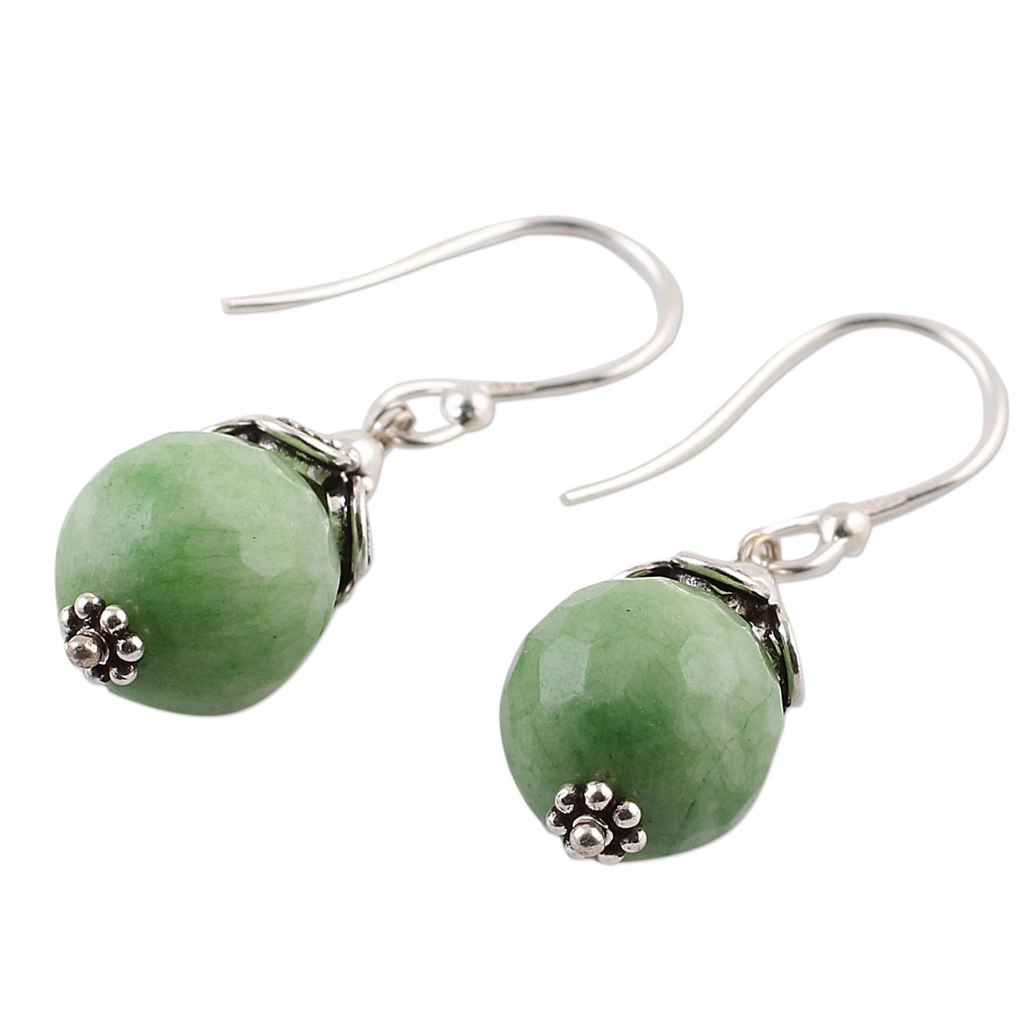 Green Delight Green Aventurine and Sterling Silver Dangle Earrings