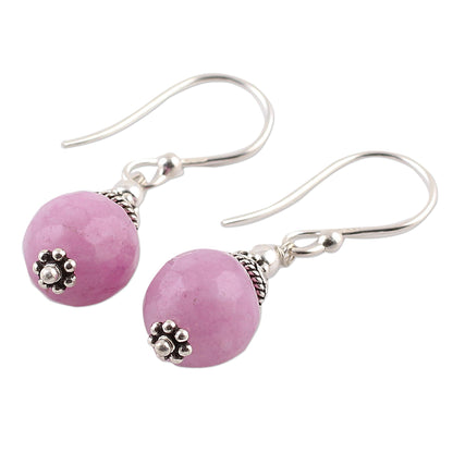 Delightful Pink Aventurine & Silver Earrings