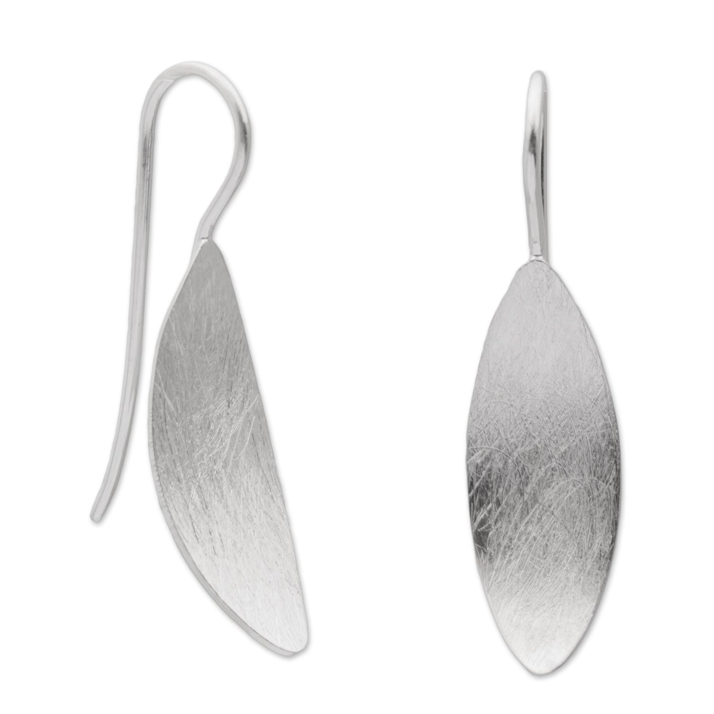 Shimmering Curves Silver Drop Earrings