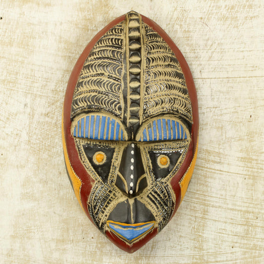 Talk of Prosperity Prosperity is Good Handcrafted African Wood Wall Mask