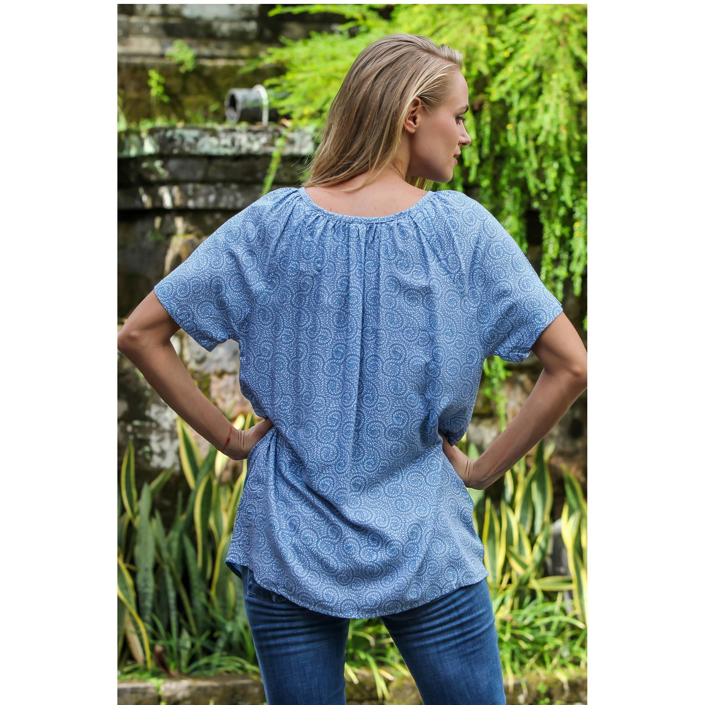 Ocean Dreams Blue Rayon Blouse