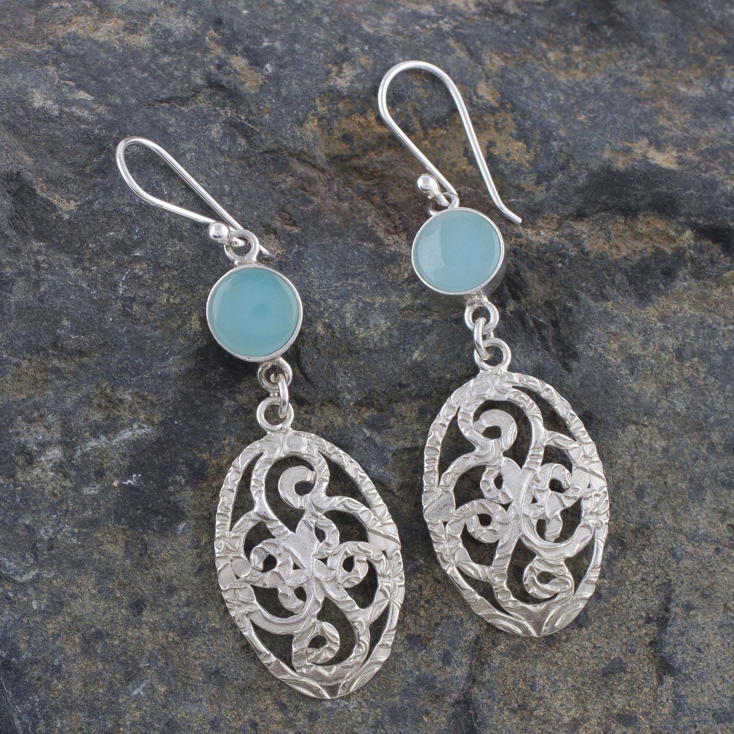 Capture Nature Opal and Sterling Silver Dangle Earrings from Thailand