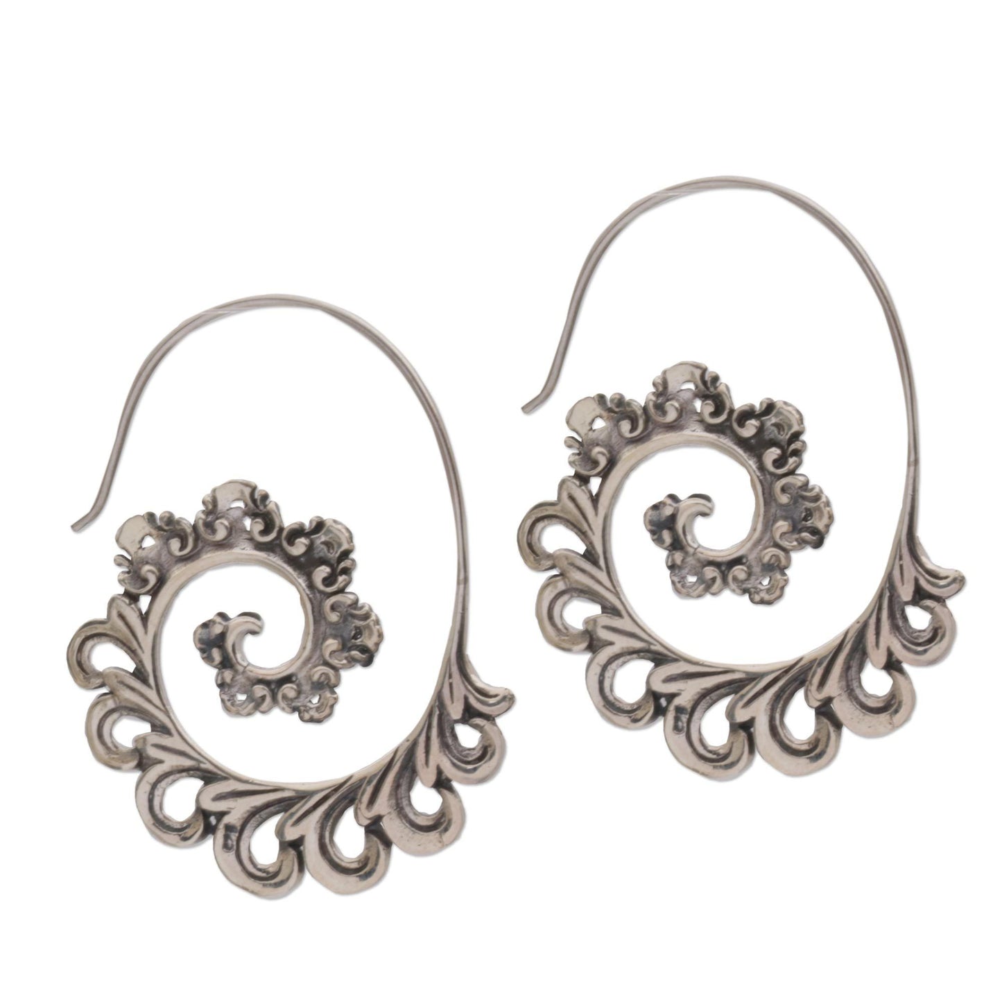 Paisley Ferns Half Hoop Earrings