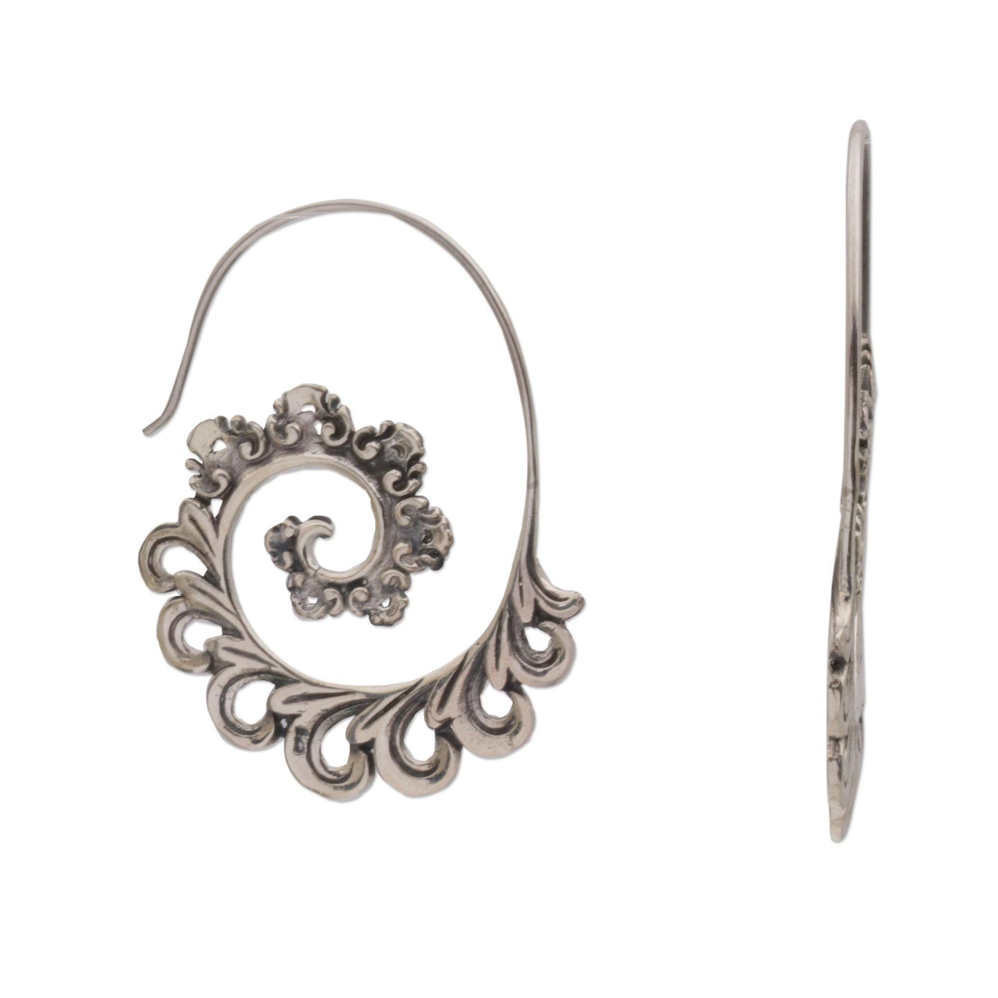 Paisley Ferns Half Hoop Earrings