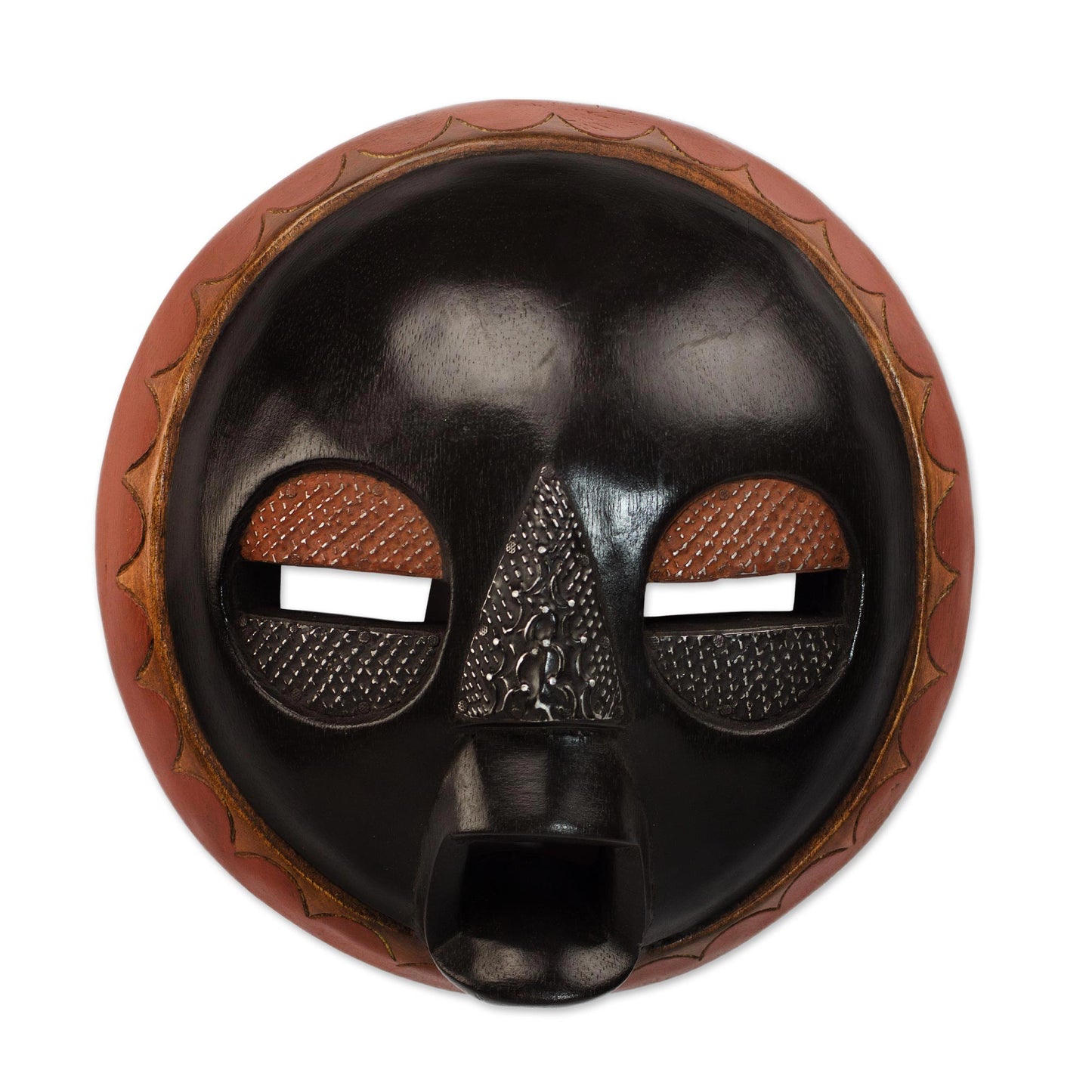 Good to Love Handcrafted Black Sese Wood African Wall Mask from Ghana