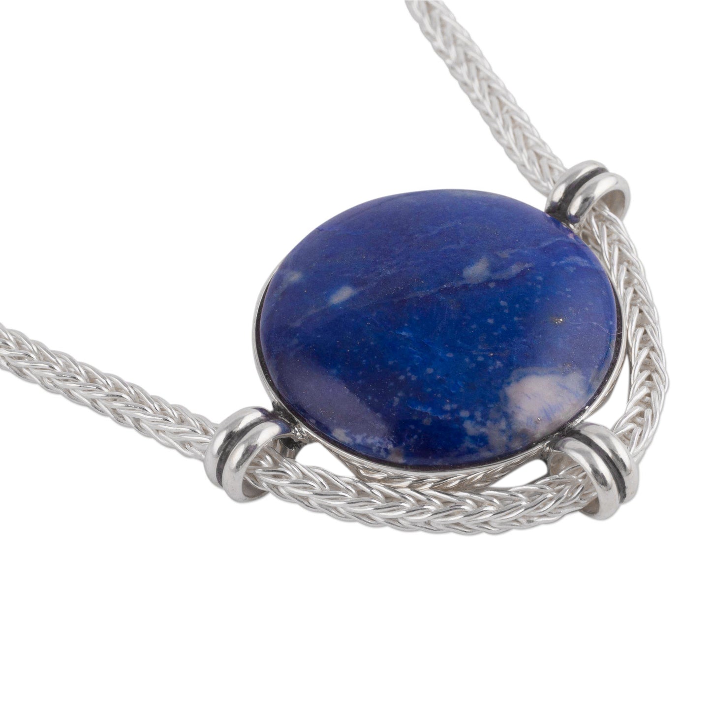 Essence of Time Peruvian Sterling Silver Pendant Necklace with Lapis Lazuli