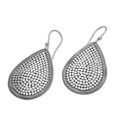 Disco Party Sterling Silver Teardrop Dangle Earrings from Indonesia