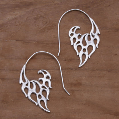 Dancing Flames Sterling Silver Drop Earrings