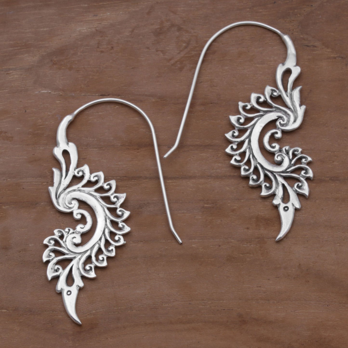 Tribal Allure Sterling Silver Drop Earrings