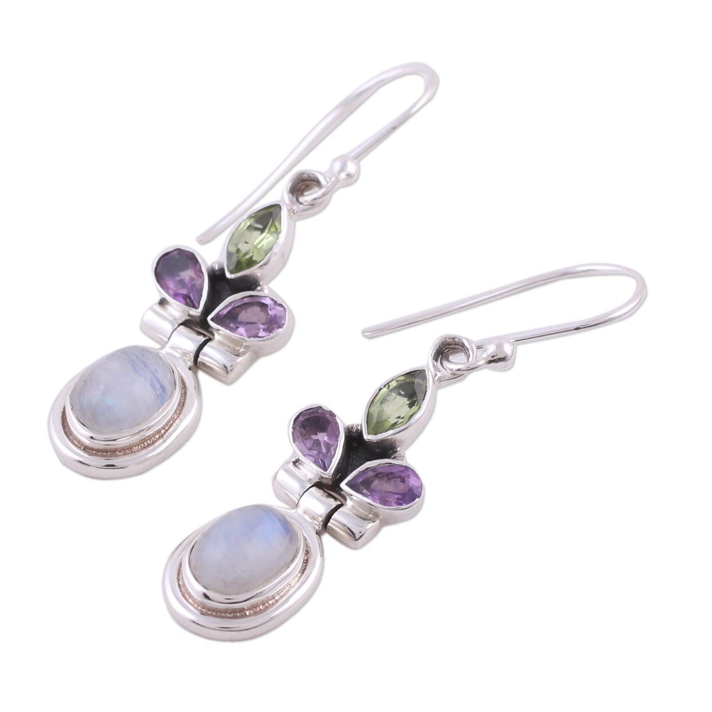 Eternal Charisma Multi-Gem Silver Dangle Earrings