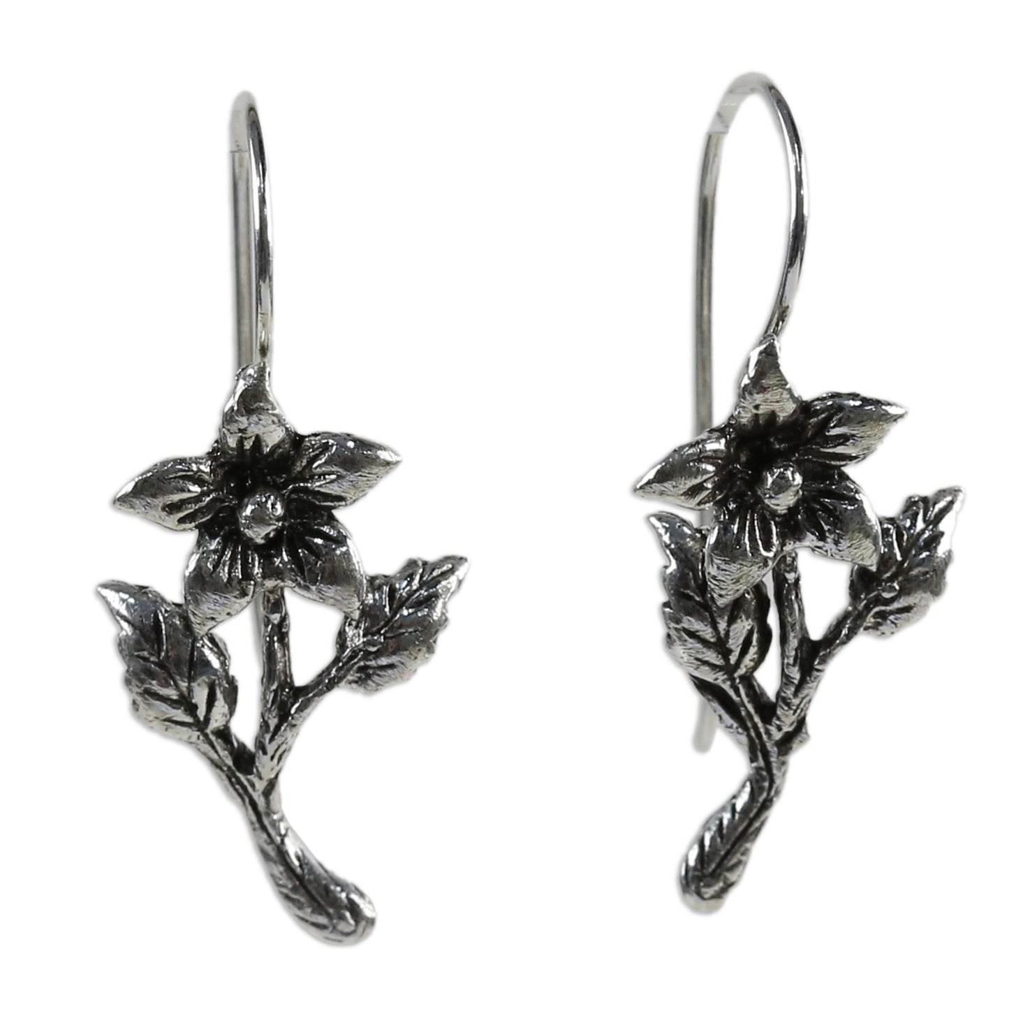 Summer Blooming Sterling Silver Blooming Flower Earrings from Thailand