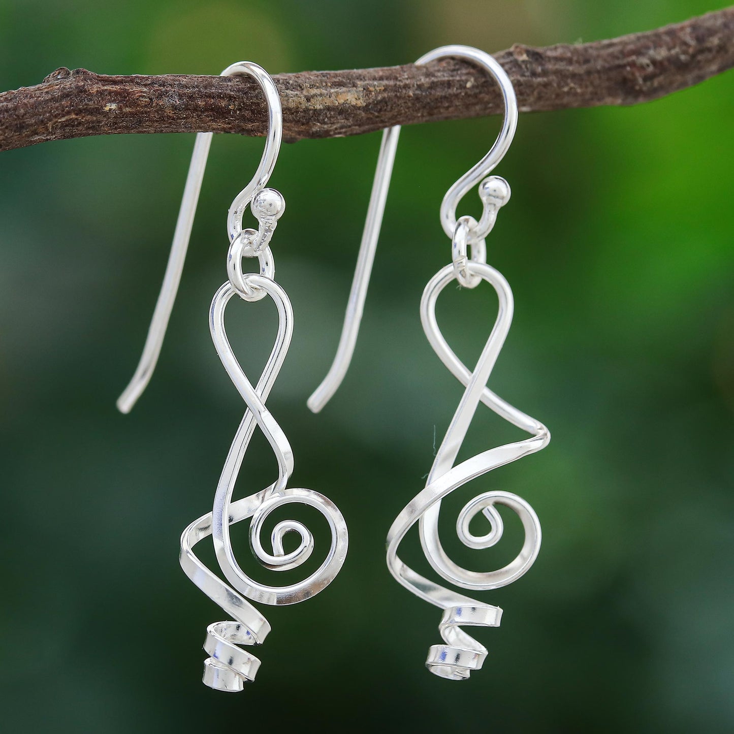 Melody in Me Clef Note Sterling Silver Music-themed Handmade Earrings