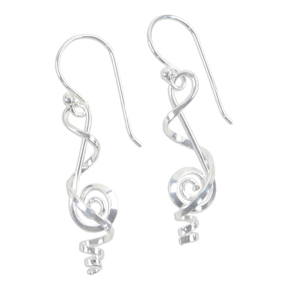 Melody in Me Clef Note Sterling Silver Music-themed Handmade Earrings