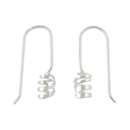 Cheerful Spirals Sterling Silver Drop Earrings