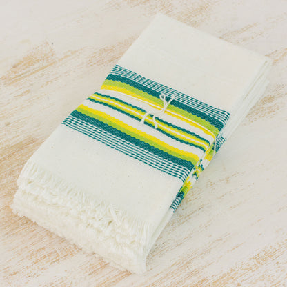 Culinary Inspiration in Green Multicolor 100% Cotton Napkins from Guatemala (Set of 6)