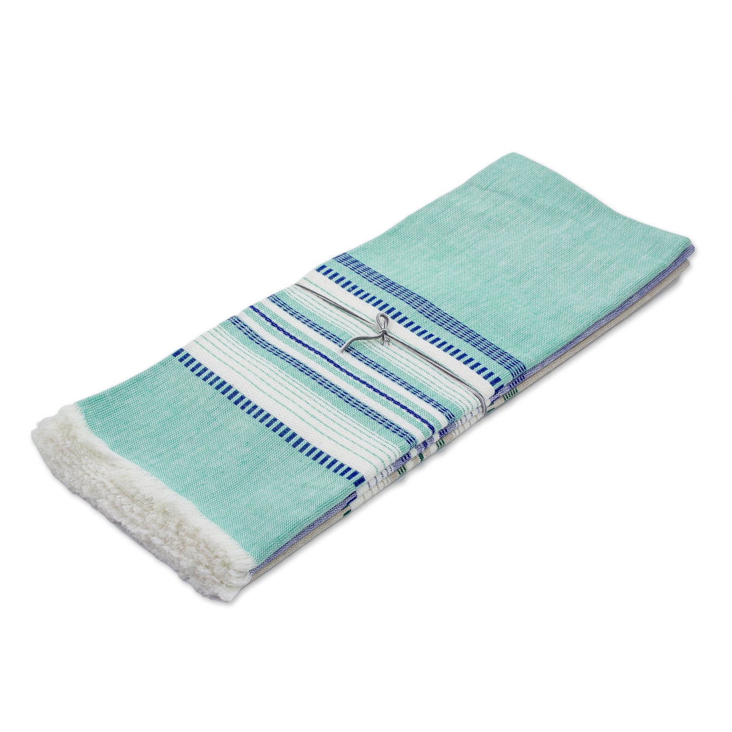 Sea and Sky Set of Three 100% Cotton Dishtowels from Guatemala