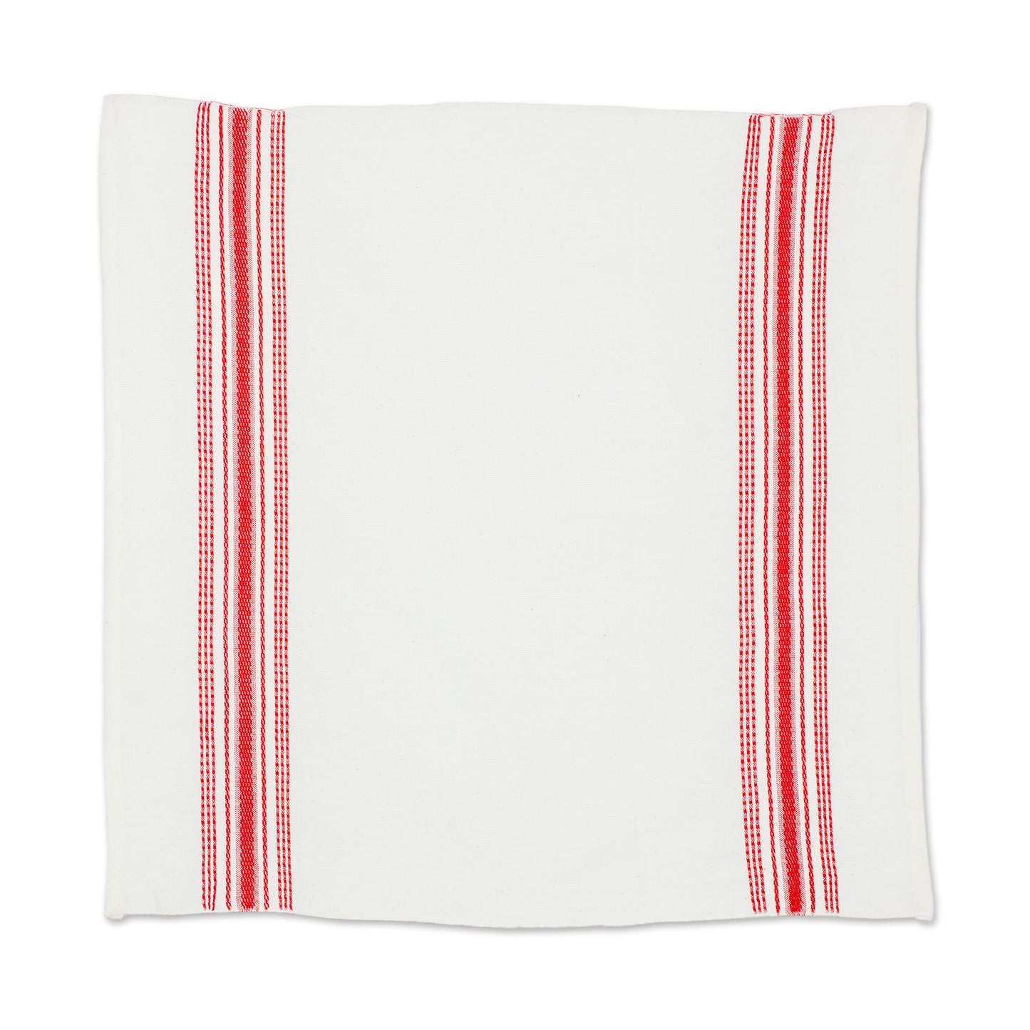 Peaceful Lines Red and White Striped Cotton Napkins (Set of 6)