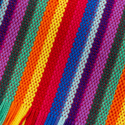 Rainbow Inspiration Six Multicolored Striped Cotton Placemats from Guatemala