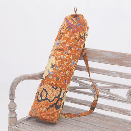 Madura Flowers Batik Cotton Yoga Mat Bag