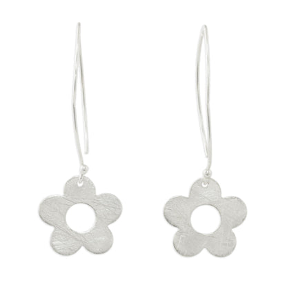 Petite Fig Blossom Thai Handcrafted Sterling Silver Petite Flower Earrings