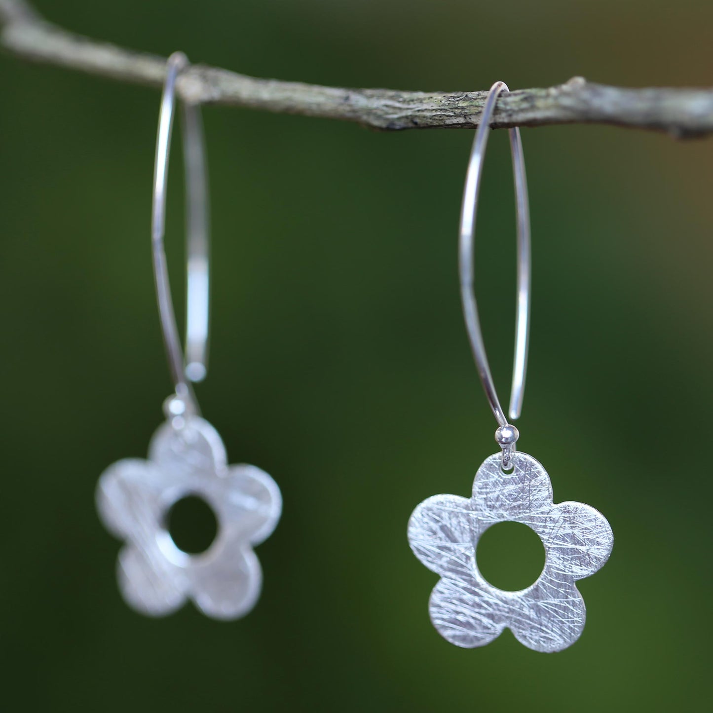 Petite Fig Blossom Thai Handcrafted Sterling Silver Petite Flower Earrings