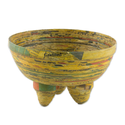 Pretty Benediction Handmade Recycled Paper Decorative Bowl from Guatemala