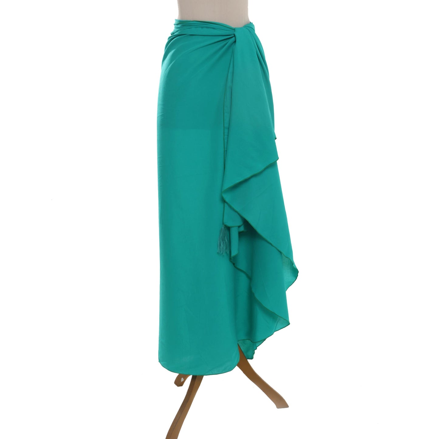 Tropical Breeze in Turquoise Handmade Turquoise 100% Rayon Sarong from Indonesia