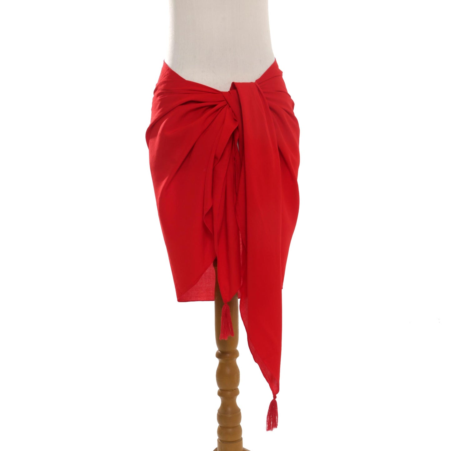 Paradise Breeze in Red Handmade Red 100% Rayon Sarong from Indonesia