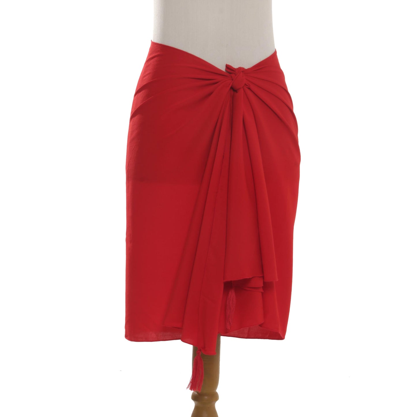 Paradise Breeze in Red Handmade Red 100% Rayon Sarong from Indonesia