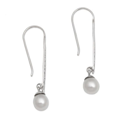 Rising Swirls Pearl & Sterling Silver Drop Earrings