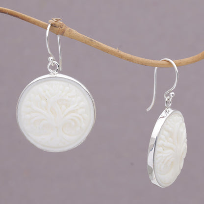 Halo Trees Handcrafted Bone Dangle Earrings