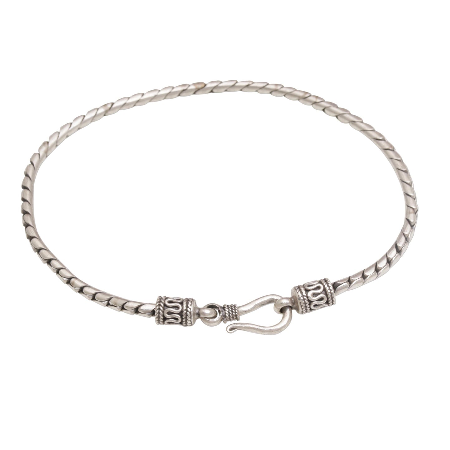 Regal Shine Artisan Crafted Sterling Silver Chain Bracelet from Bali