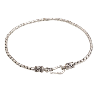 Regal Shine Artisan Crafted Sterling Silver Chain Bracelet from Bali