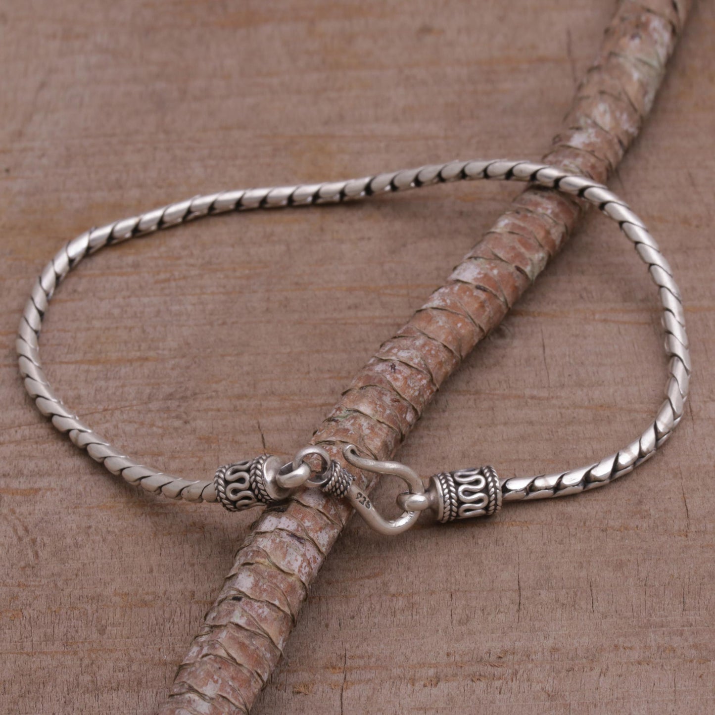 Regal Shine Artisan Crafted Sterling Silver Chain Bracelet from Bali