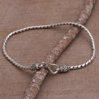 Regal Shine Artisan Crafted Sterling Silver Chain Bracelet from Bali