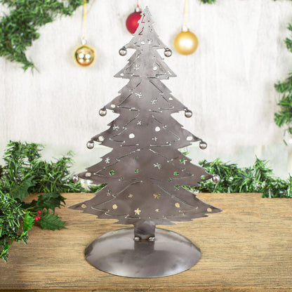 Christmas Tree Gleam Recycled Metal Christmas Tree Sculpture from Mexico