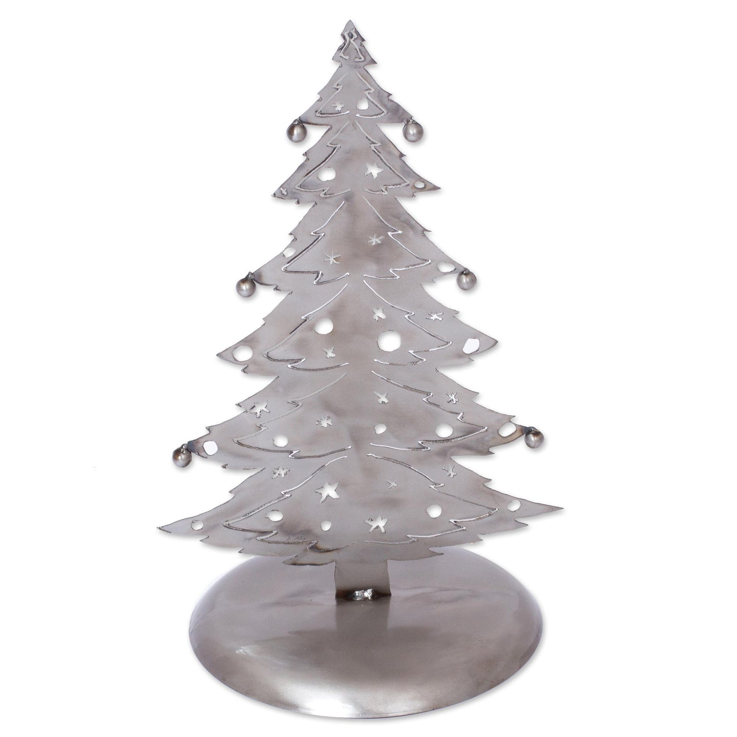 Christmas Tree Gleam Recycled Metal Christmas Tree Sculpture from Mexico