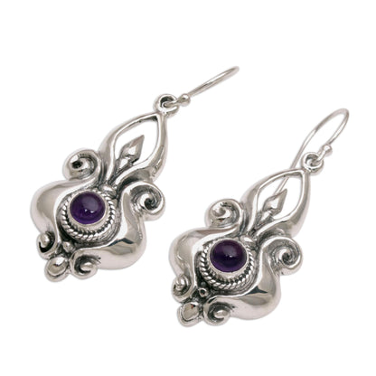 Glorious Majesty Amethyst and Sterling Silver Dangle Earrings from Indonesia