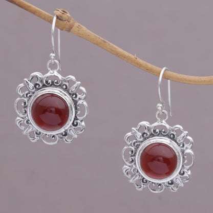 Jewel of Bali Carnelian and Sterling Silver Dangle Earrings from Indonesia