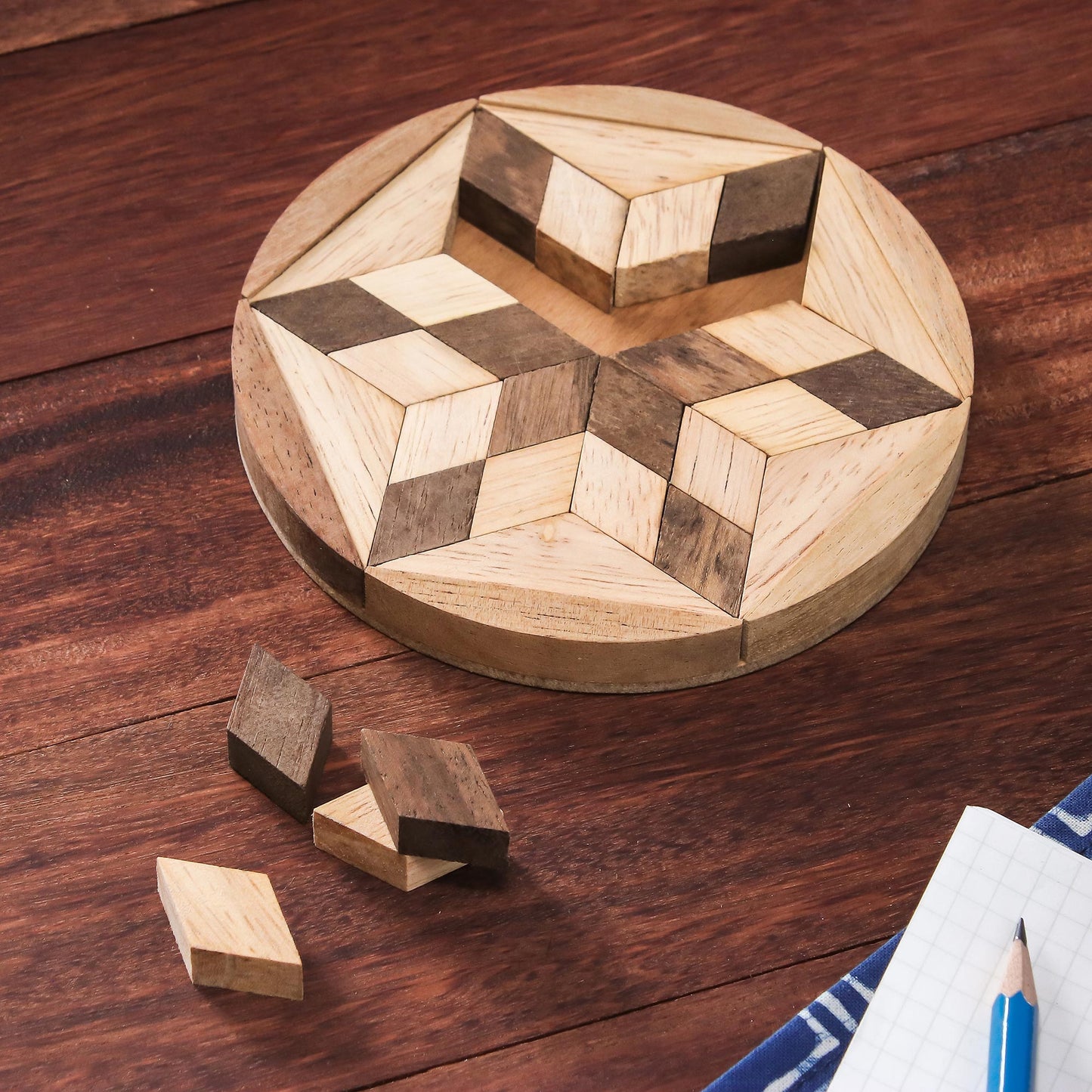 Star of David Star Shaped Wood Puzzle Game from Thailand