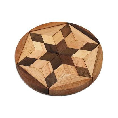 Star of David Star Shaped Wood Puzzle Game from Thailand