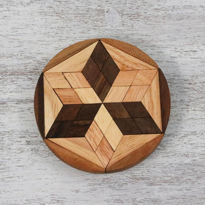 Star of David Star Shaped Wood Puzzle Game from Thailand