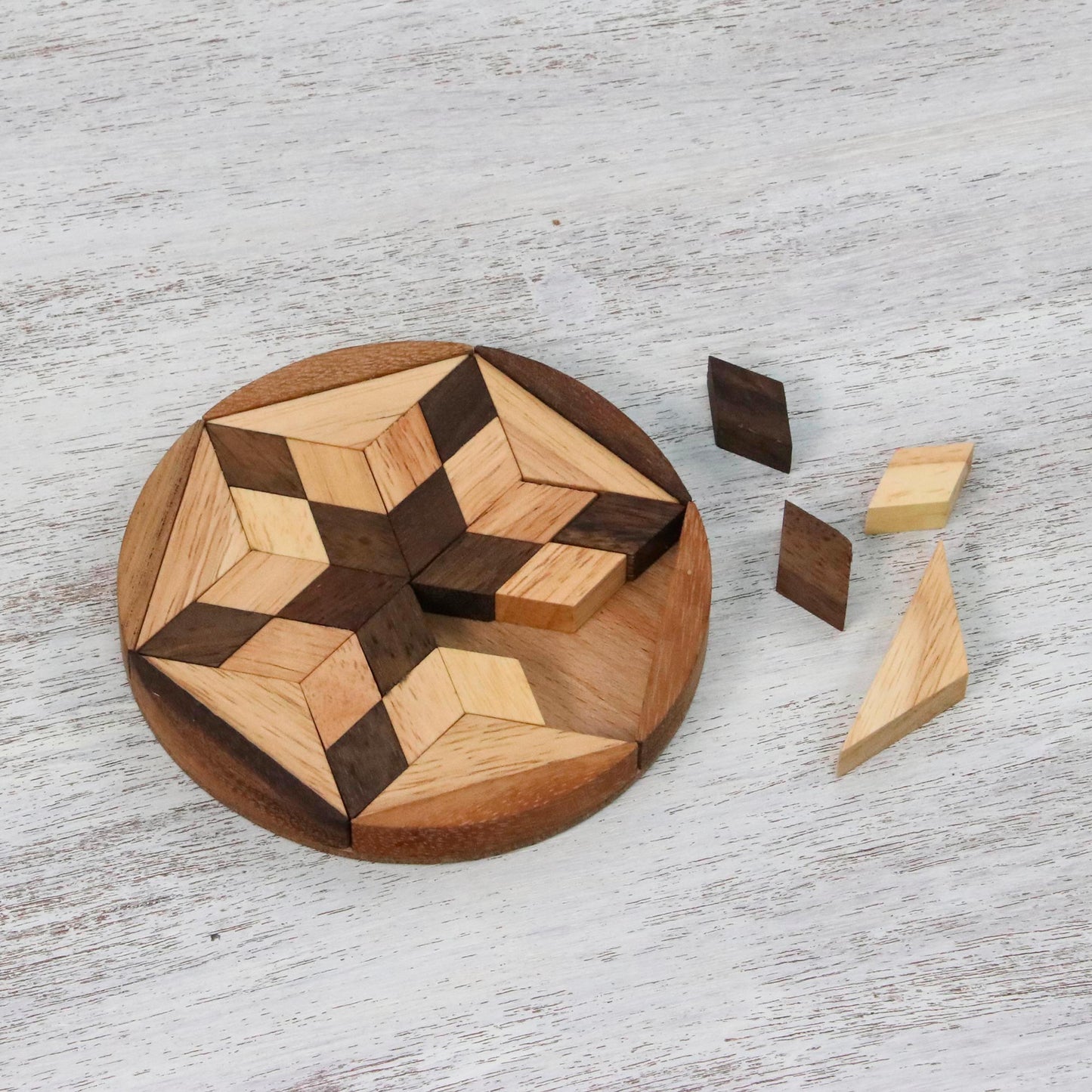 Star of David Star Shaped Wood Puzzle Game from Thailand