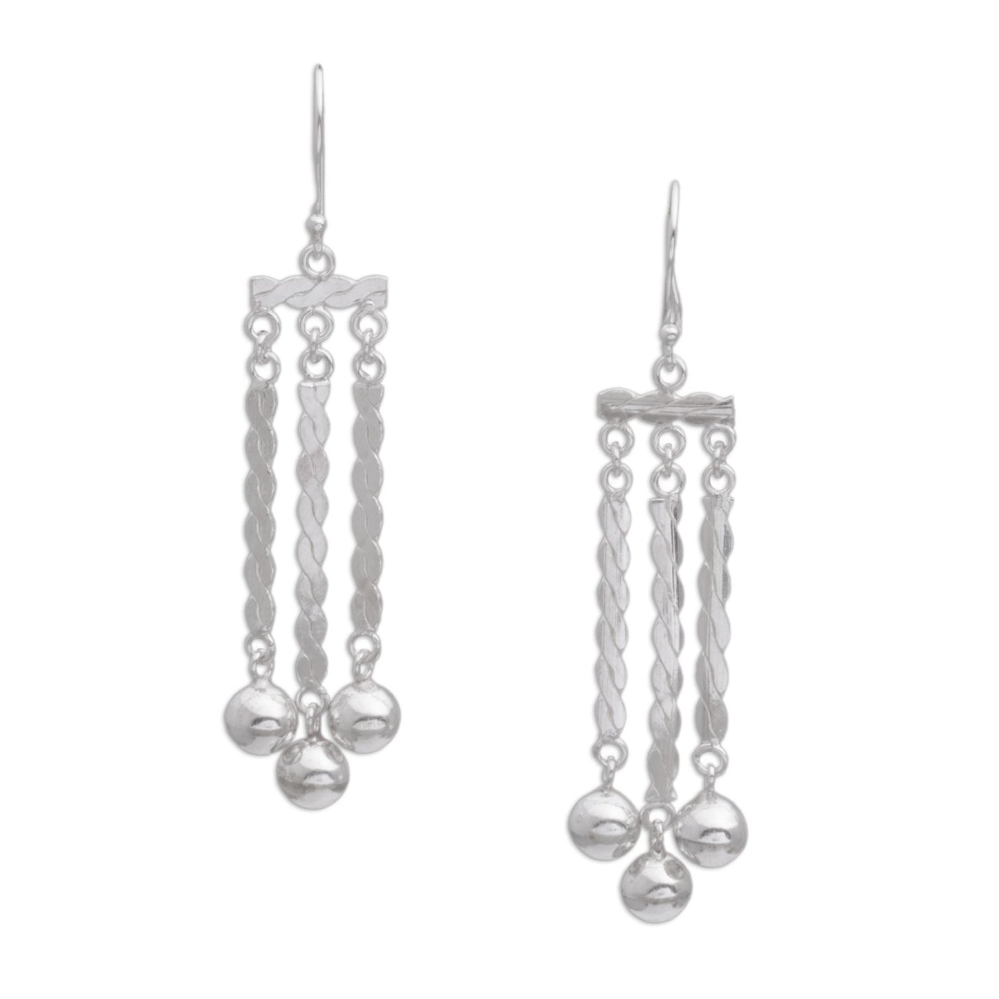 Ballroom Candles Sterling Silver Bauble Dangle Earrings from Bali