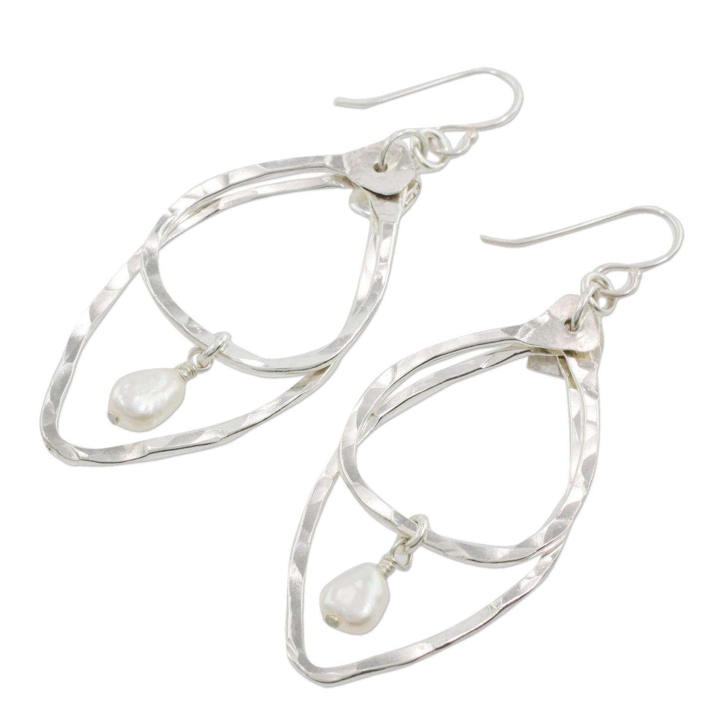 Splendor and Brilliance Fine Silver and Cultured Pearl Earrings from Guatemala