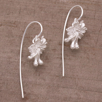 Clover Blooms Sterling Silver Floral Drop Earrings from Bali