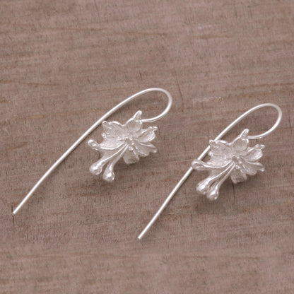 Clover Blooms Sterling Silver Floral Drop Earrings from Bali