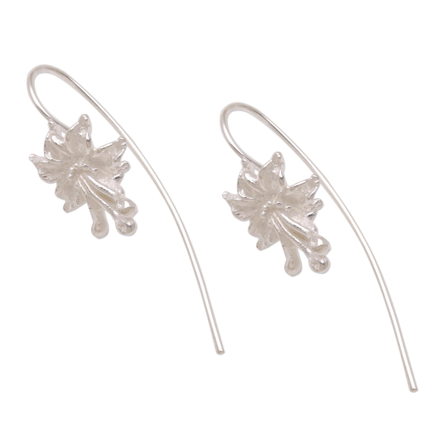 Clover Blooms Sterling Silver Floral Drop Earrings from Bali