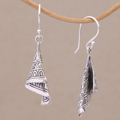 Shining Sonket Silver Dangle Earrings